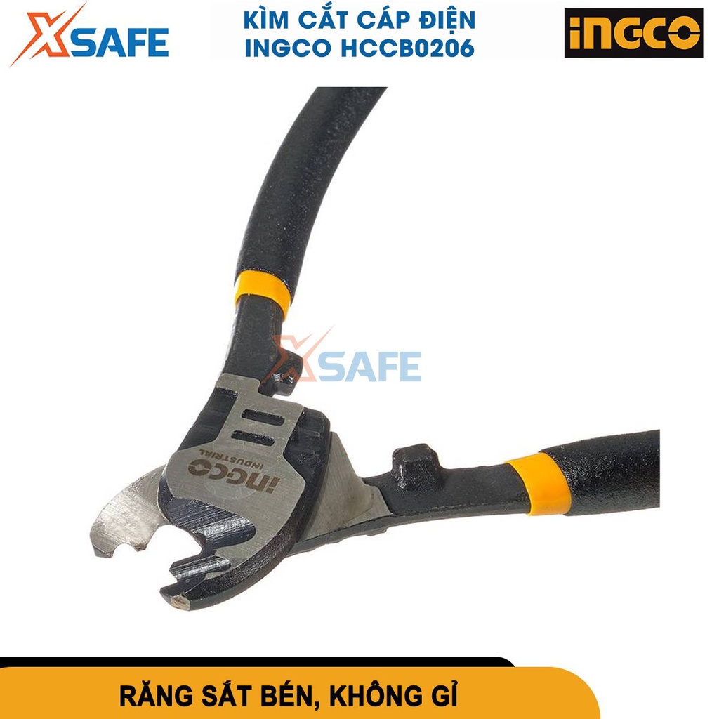 Kìm cắt cáp điện INGCO size 6-10 inch, kềm thép carbon 55 cứng cáp, đen bóng[XSAFE] [CHÍNH HÃNG]