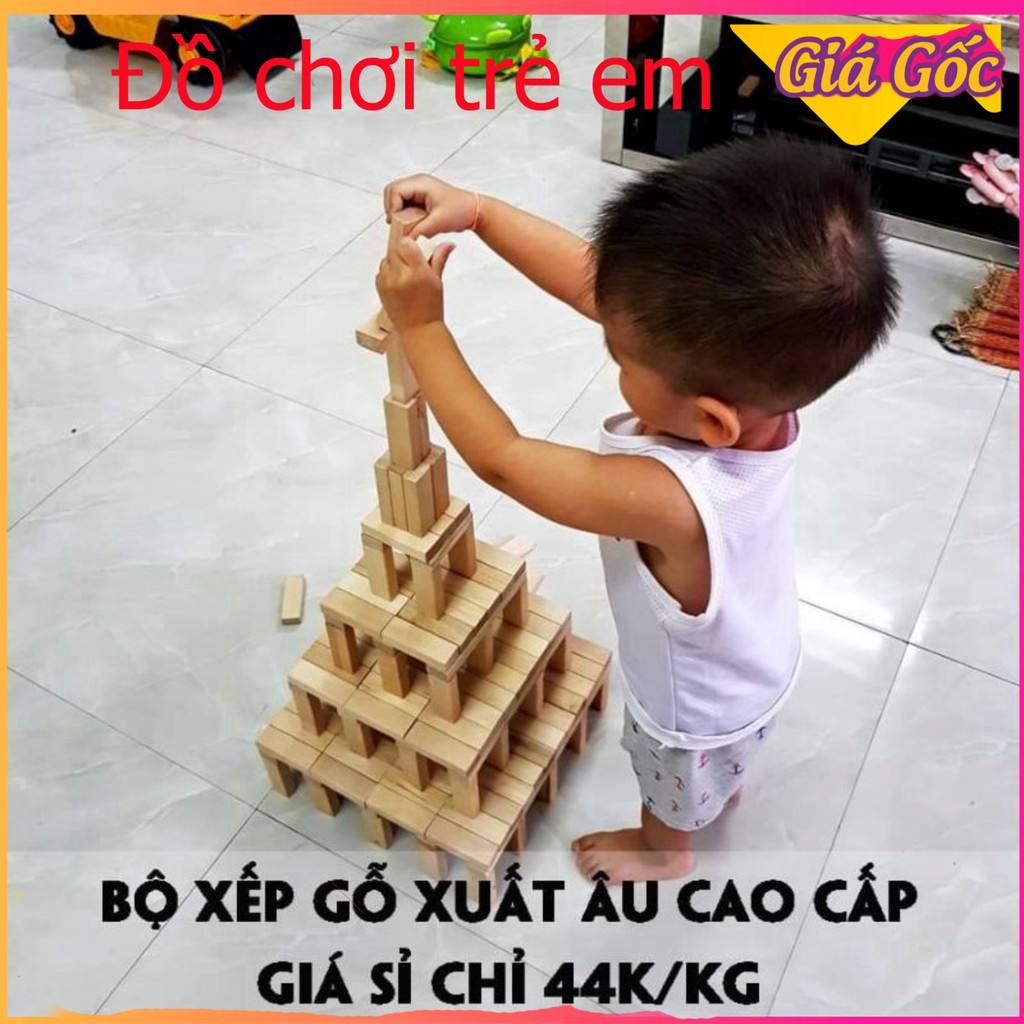 [Giá Xưởng] Bộ Rút Gỗ Đồ Chơi Xếp Hình Domino Montessori Rèn Luyện Trí Thông Minh Tránh Xa Điện Thoại (54 Thanh Cỡ Lớn 1