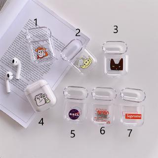【HOT】 Transparent cứng TPC cartoon hình ảnh vỏ táo airpods1 AirPods Trường hợp mềm & Smooth chống rung