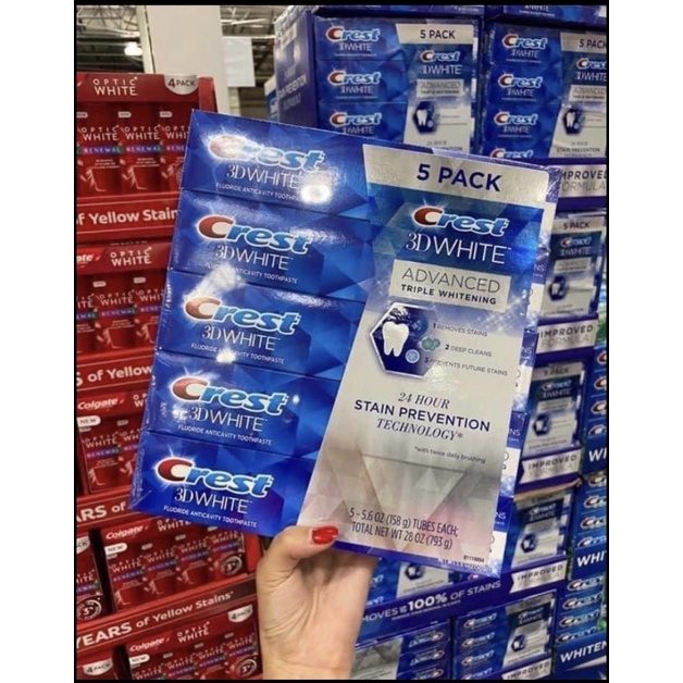 Kem Đánh Răng Crest 3D White Toothpaste 158g date mới nhất. 1cây