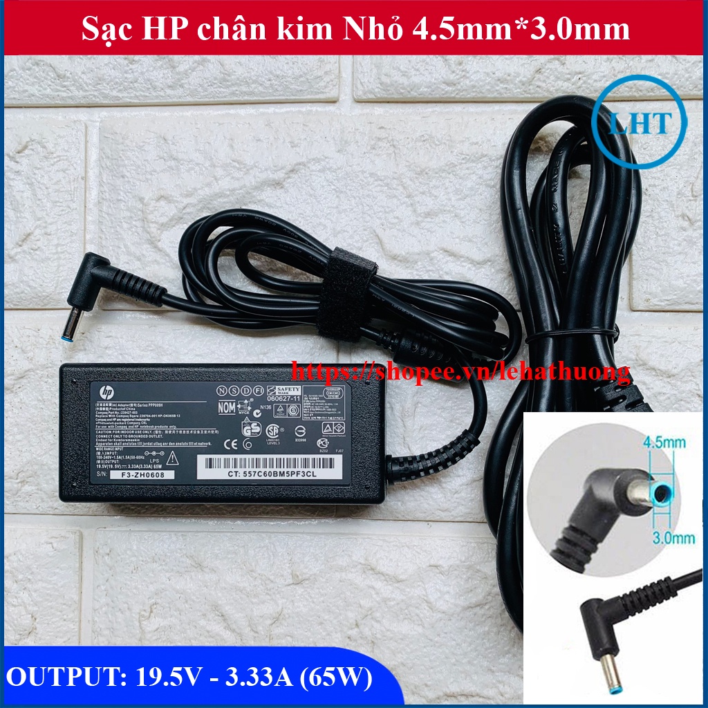 ⚡️[Sạc zin] SẠC LAPTOP HP 19.5V - 3.33A - 65W chân kim xanh nhỏ 4.5x3.0mm