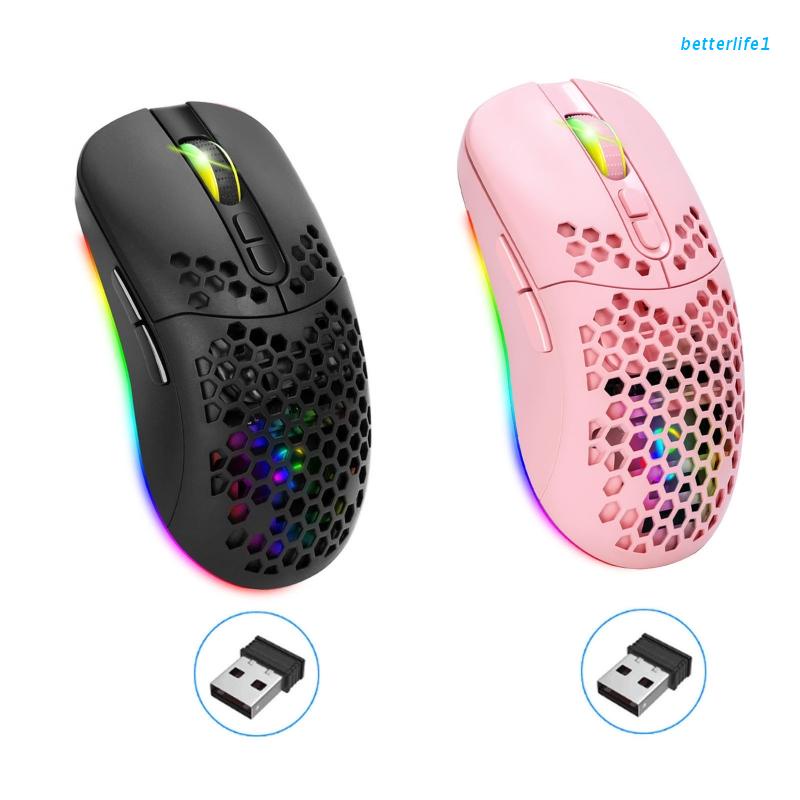Chuột chơi game không dây 1600DPI 7 nút vỏ tổ ong siêu nhẹ