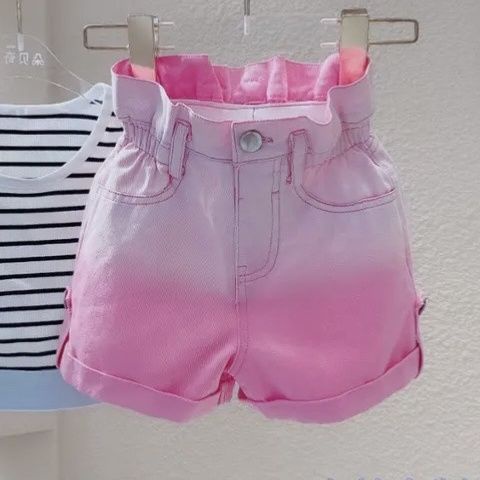 Quần Short Dáng Rộng Màu Hồng Gradient Phong Cách Thời Trang Mùa Hè Hàn Quốc 2023