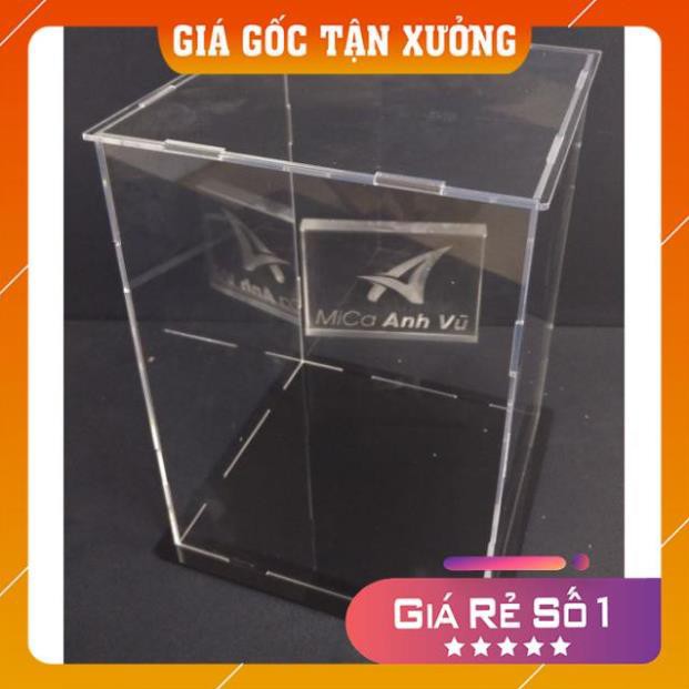 [Giá Tận Xưởng] Hộp trưng bày 14x14x20cm mica trong lắp ghép đế nhiều màu