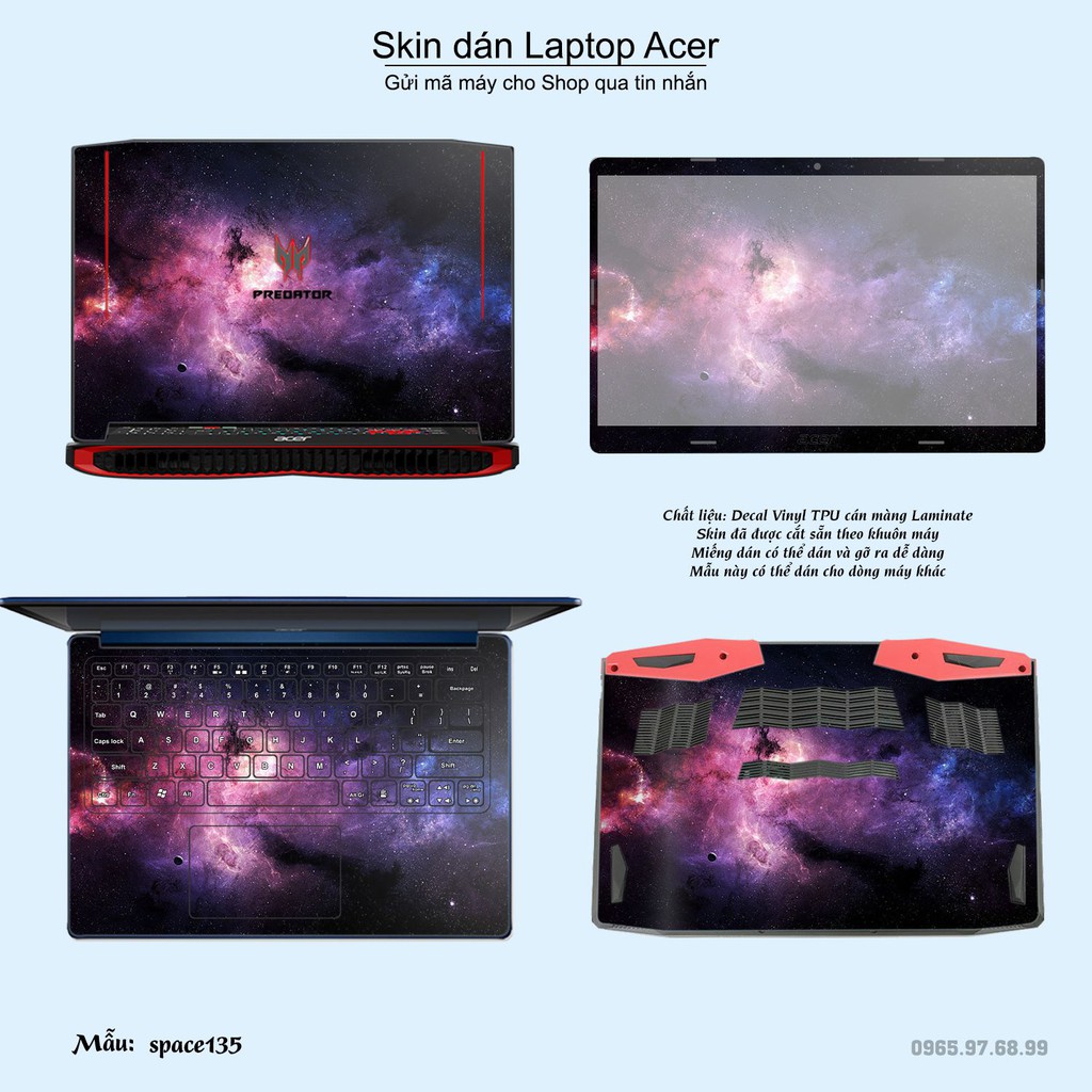 Skin dán Laptop Acer in hình không gian nhiều mẫu 23 (inbox mã máy cho Shop)