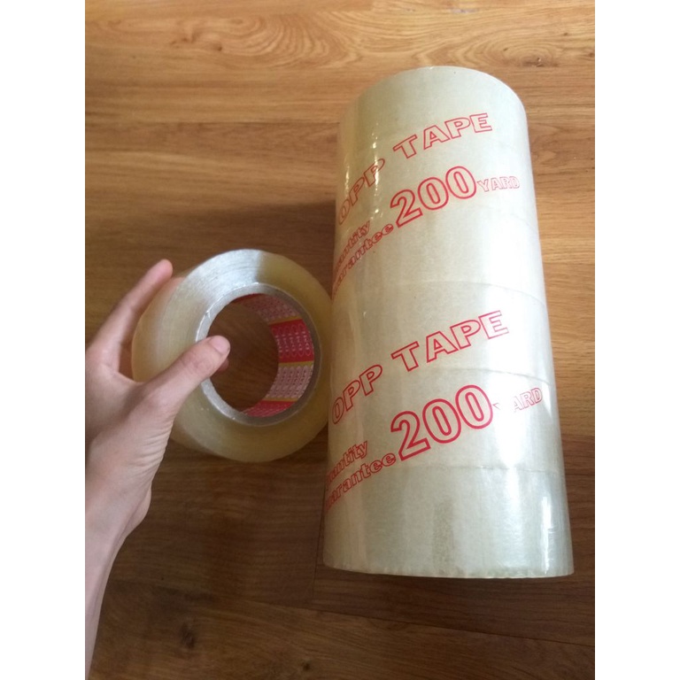 Băng keo trong 200yads 4.8cm [6 cuộn/cây - 2.4kg] dán thùng chống thấm Độ dính 45 SUKADO