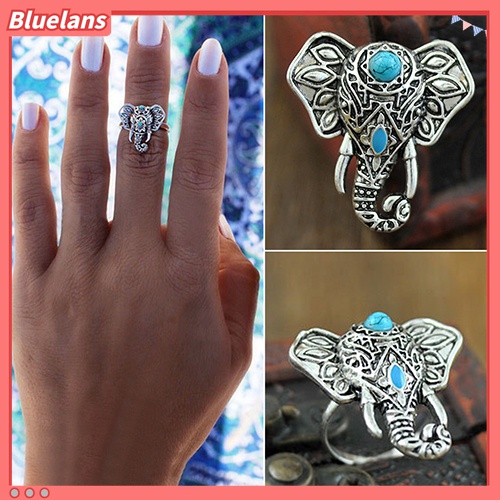 Nhẫn đeo khớp ngón tay hình voi phong cách Boho độc đáo cho nữ