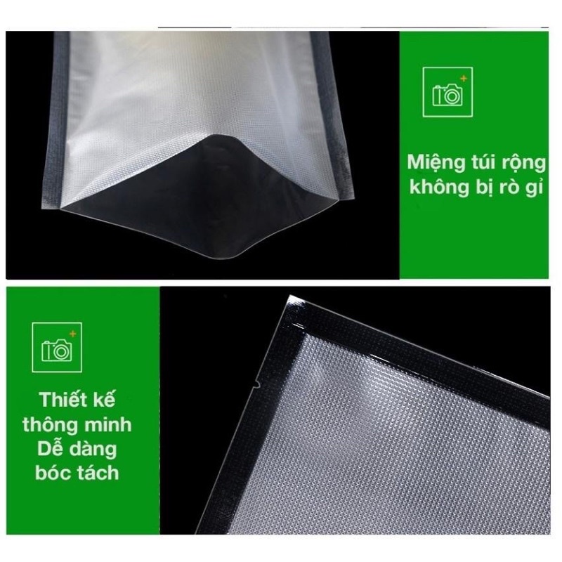 10 Túi hút chân không thực phẩm, Túi hút chân không một mặt nhám loại 1 đủ size sỉ lẻ SLL