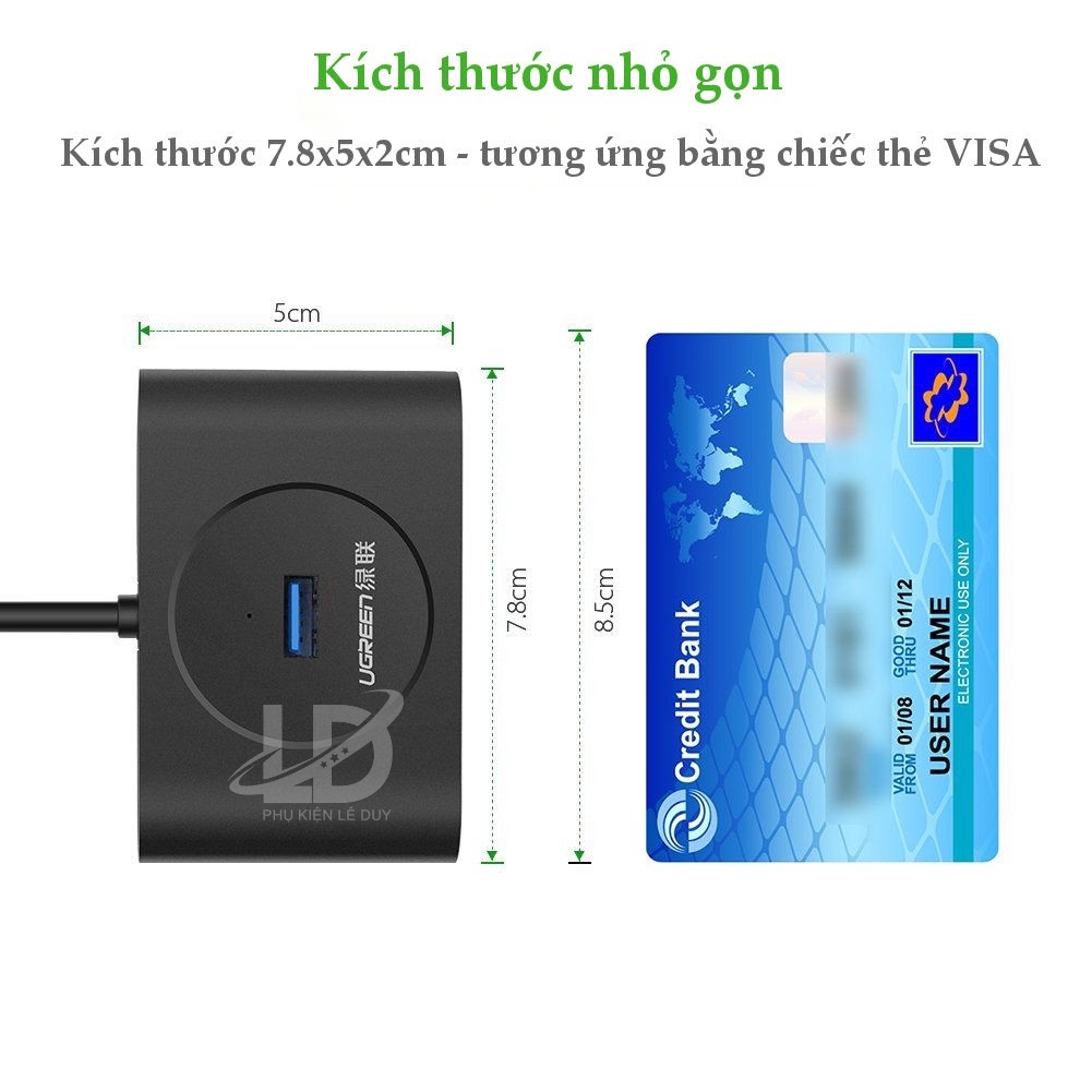 Ugreen 20290-20291 - Bộ chia USB 3.0 ra 4 cổng -Phukienleduy