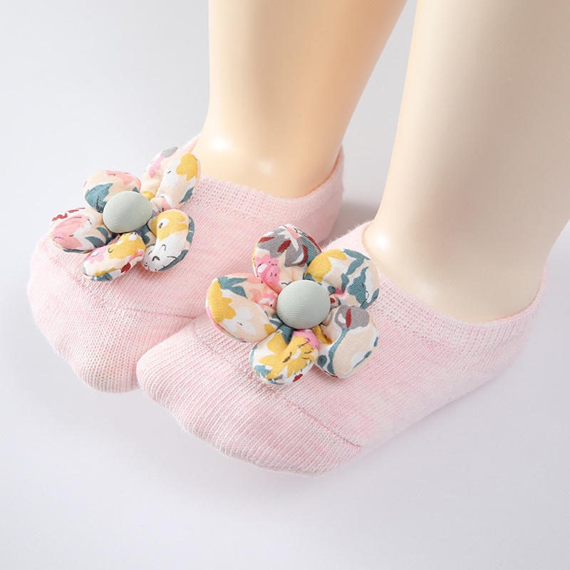 Vớ Cotton Tinh Khiết Chống Trượt In Hình Bướm Dễ Thương Cho Bé Gái Sơ Sinh