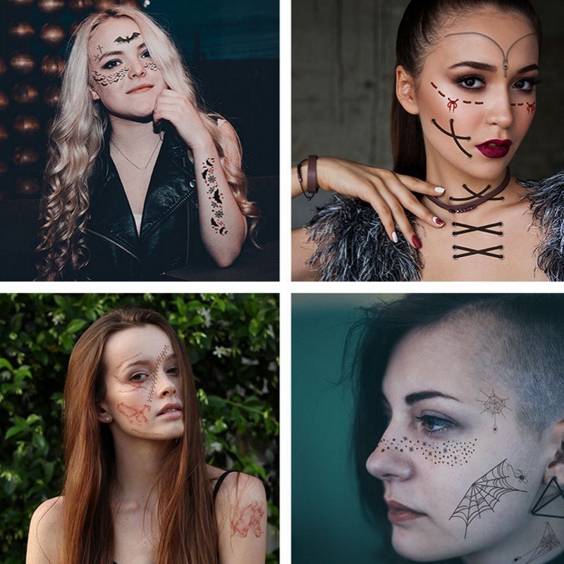 Hình Xăm Dán Vết Thương Giả Nghệ Thuật Hóa Trang Halloween Cho Nam Và Nữ