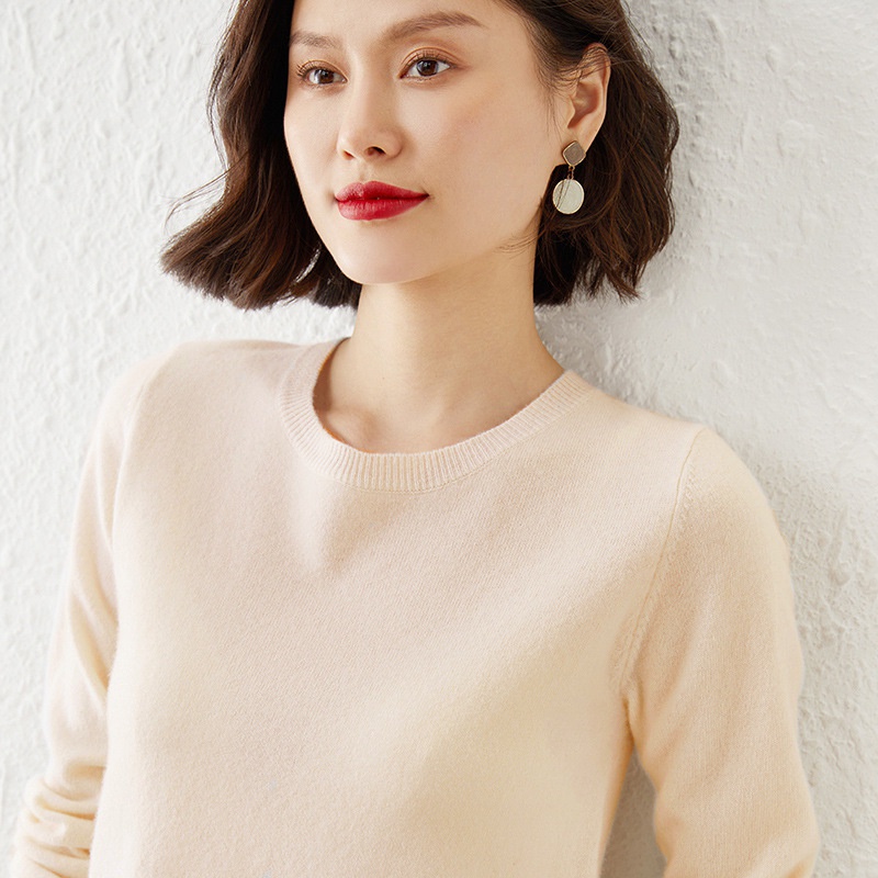 Áo Sweater Dệt Kim Dáng Rộng Tay Dài Trọng Lượng Nhẹ Thời Trang Cho Nữ