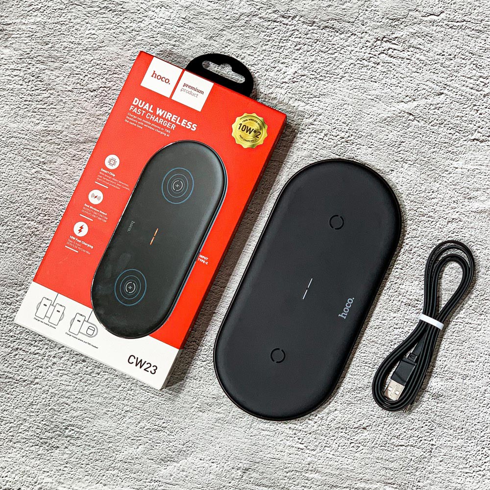 Đế sạc không dây hỗ trợ sạc nhanh Cw23 chính hãng hoco bảo hành đổi mới