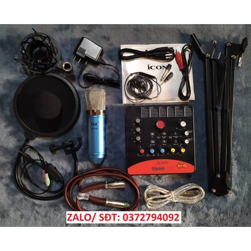 FULL COMBO MIC THU ÂM ISK AT100 SOUND CARD ICON UPOD PRO Tặng tai nghe AKG-S8 - 485