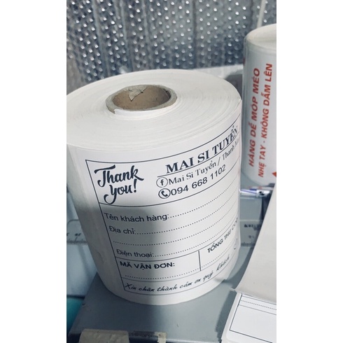 Hóa Đơn In Sẵn Tự Dính COD Khổ 100x100mm Cuộn 500 Tem Thiết Kế Theo Yêu Cầu , hoá đơn vận đơn