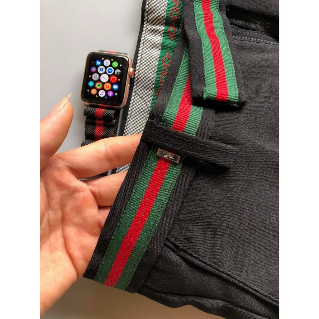 Quần âu đen nam cạp Gucci cao cấp