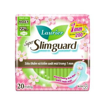 Combo 3 Gói Băng Vệ Sinh Laurier Siêu Mỏng Cánh 1mm Super Slimguard Sakura (22.5cm-20M)