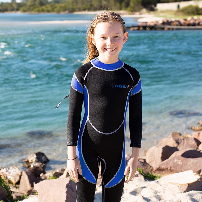 Bộ Đồ Bơi Tay Dài Chống Nắng Chất Liệu Dày Dặn Giữ Ấm Cho Bé