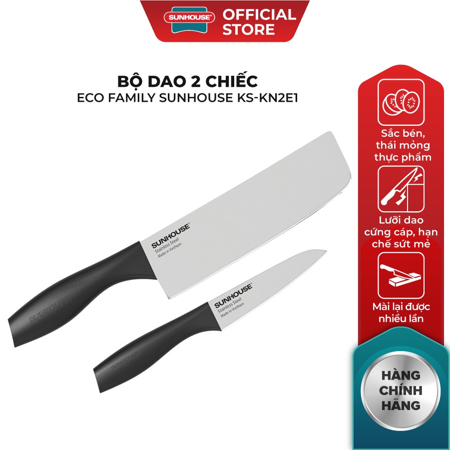 Bộ Dao 2 Chiếc Eco Family Sunhouse Ks - Kn2E1