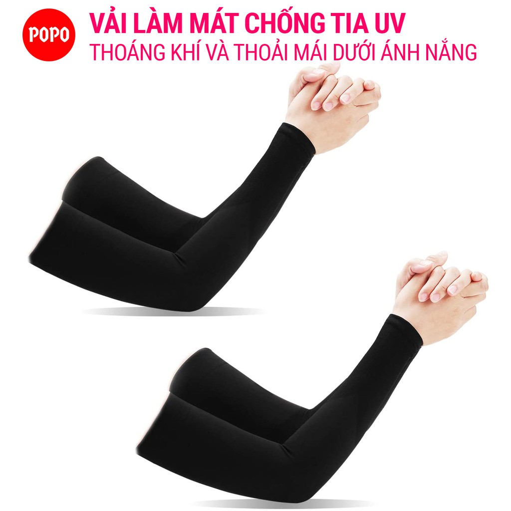 Ống tay vải làm mát POPO chất liệu cao cấp bao tay chống tia UV chất vải mềm thoáng khí