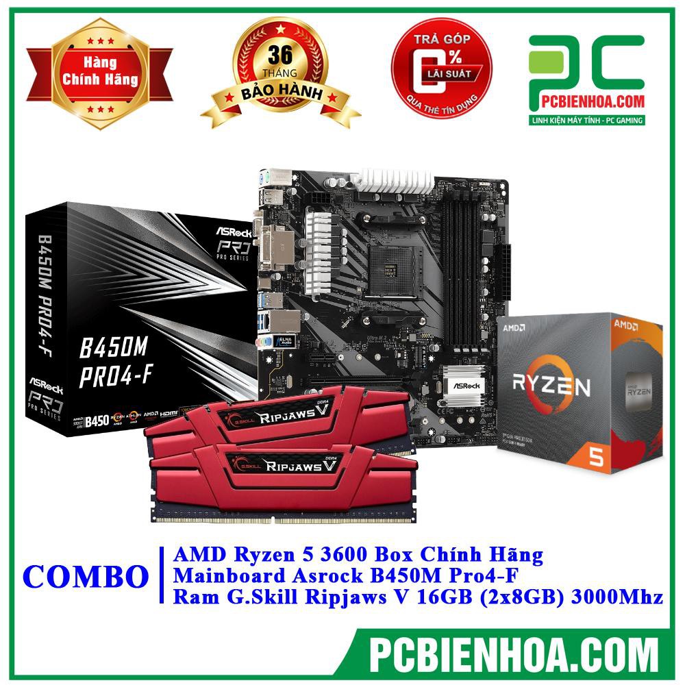 [Mã SKAMPUSHA7 giảm 8% đơn 250k]Combo máy tính Ryzen 5 3600 B450M 16G