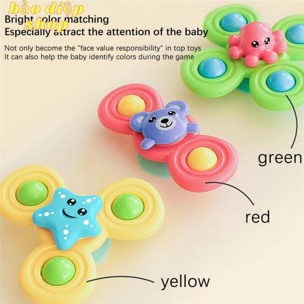 Con quay đồ chơi fidget spinner thiết kế hình động vật hoạt hình có giác hút đọc đáo dành cho các bé