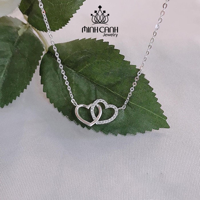 Dây Chuyền Bạc Double Heart Biểu Tượng Tình Yêu - Minh Canh Jewelry