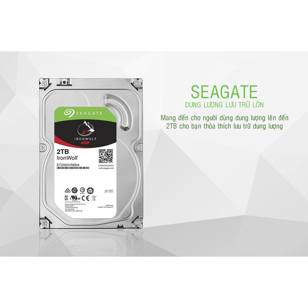 Ổ Cứng HDD Seagate IronWolf 2TB/64MB/3.5 - ST2000VN004