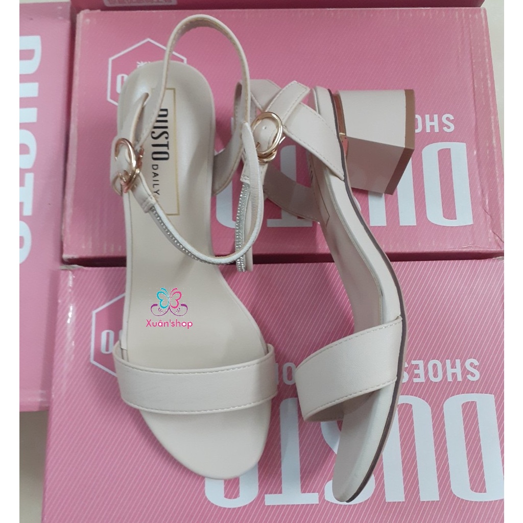 Sandal quai ngang Dusto, gót vuông cao 5cm (sẵn size 37, 38)