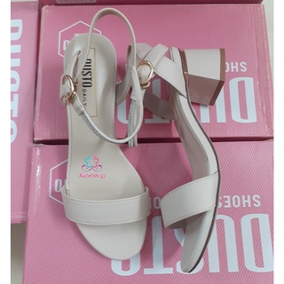 Sandal quai ngang Dusto, gót vuông cao 5cm (sẵn size 37, 38)