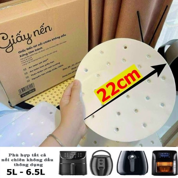 Giấy nến lót nồi chiên không dầu có đục lỗ - BAO BÌ VUI