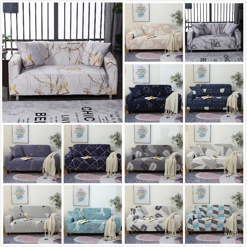 Vỏ Bọc Ghế Sofa 1-4 Chỗ Ngồi Co Giãn Chống Bụi Họa Tiết Cẩm Thạch