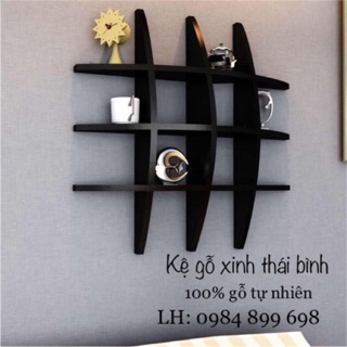 Kệ gỗ treo tường hình Lưới Tròn