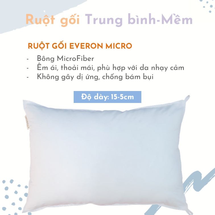 [EVERON] Ruột Gối Đầu Micro 45*65cm