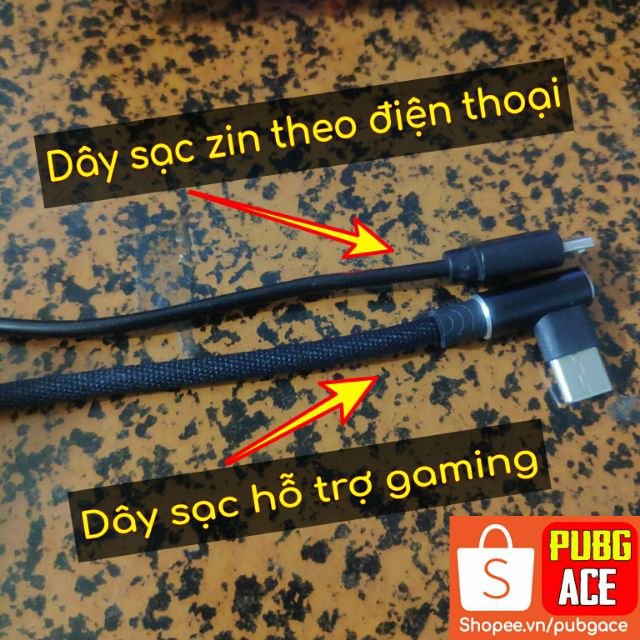 Dây Sạc Chơi Game, LiveStream cast màn hình tốc độ cao, hỗ trợ QuickCharge 3.0 (1 mét)  (Đầu sạc 90 độ)