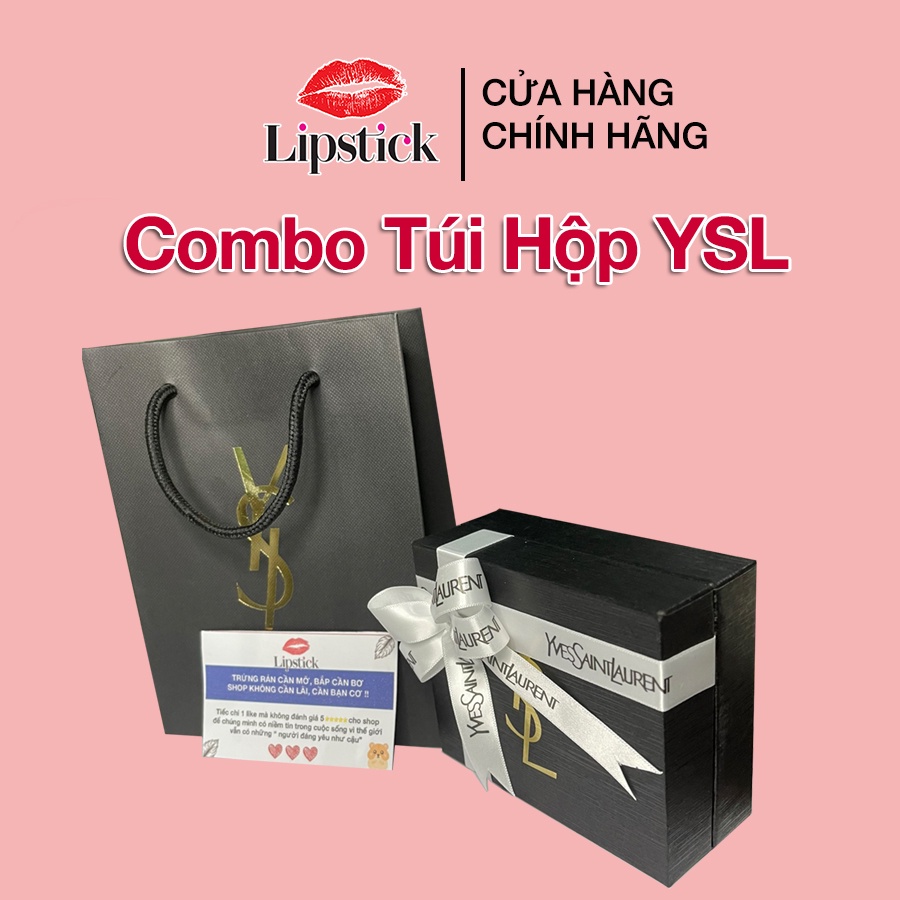 Hộp quà đựng son YSL, Hộp quà tặng, hộp giấy đựng quà cho son YSL kèm nơ thiệp