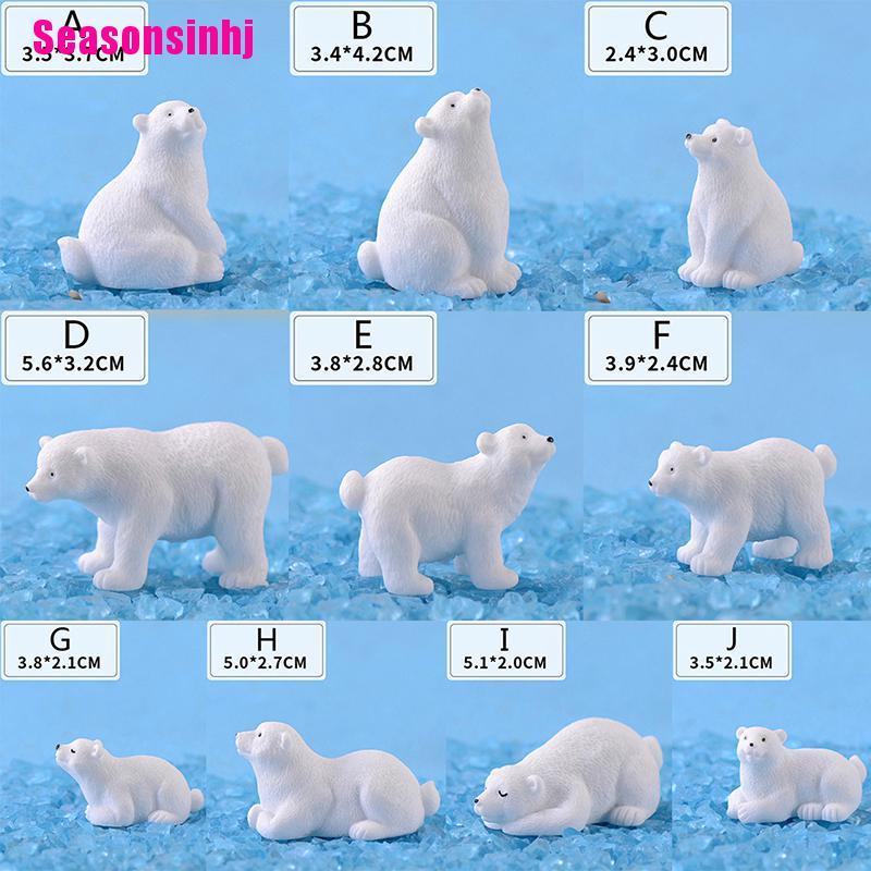 【Seasonsinhj】polar bear Mini Miniature Fairy Garden Ornament Decor Pot Craft Ac