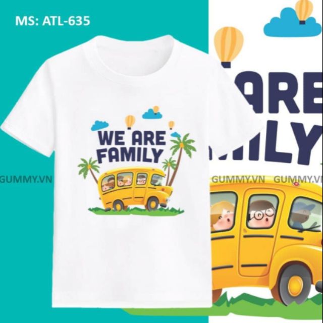 Áo Thun Gia Đình 5 Người We Are Family Chất Cotton Mịn Mát