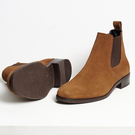 [CAO CẤP] Giày boot nam cổ lửng CHELSEA NÂU TOBACO da lộn mũi tròn đế phíp gót gỗ Văn phòng công sở Sartorial BH 1 năm | BigBuy360 - bigbuy360.vn