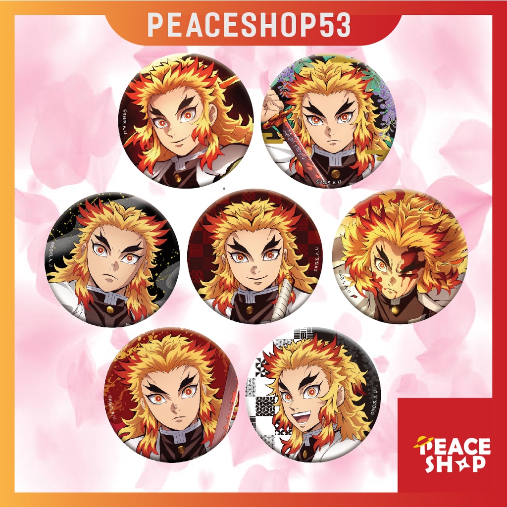 Huy hiệu Rengoku Kyojuro Anime Kimetsu No Yaiba Anime Demon Slayer Lấp Lánh Phụ Kiện Anime Manga HH34