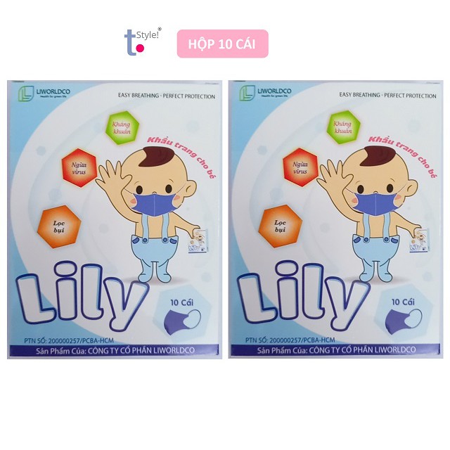 [SẴN HÀNG] 1 hộp 10 cái khẩu trang LiLy chính hãng cho bé từ 6 tháng đến 5 tuổi | BigBuy360 - bigbuy360.vn