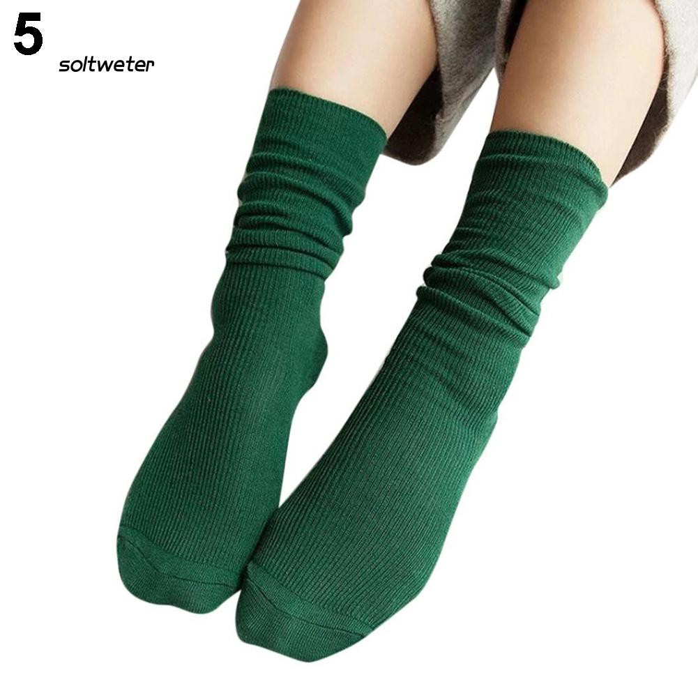 Vớ cotton cao cổ kiểu dáng đơn giản tiện lợi dành cho nữ