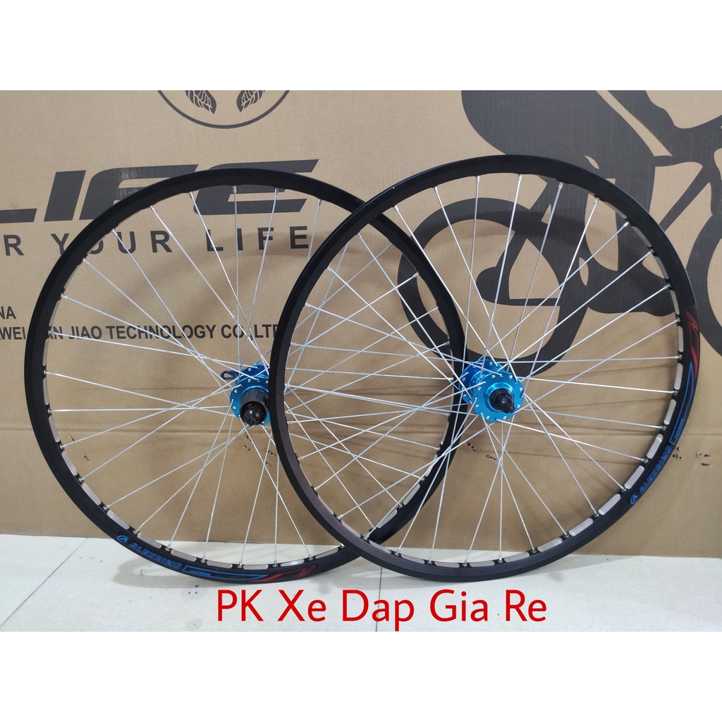 Bộ vành xe đạp thể thao 26 inch đan sẵn Moayo líp thả, phanh đĩa, Vành đan sẵn 26 inch - PK Xe Dap Gia Re