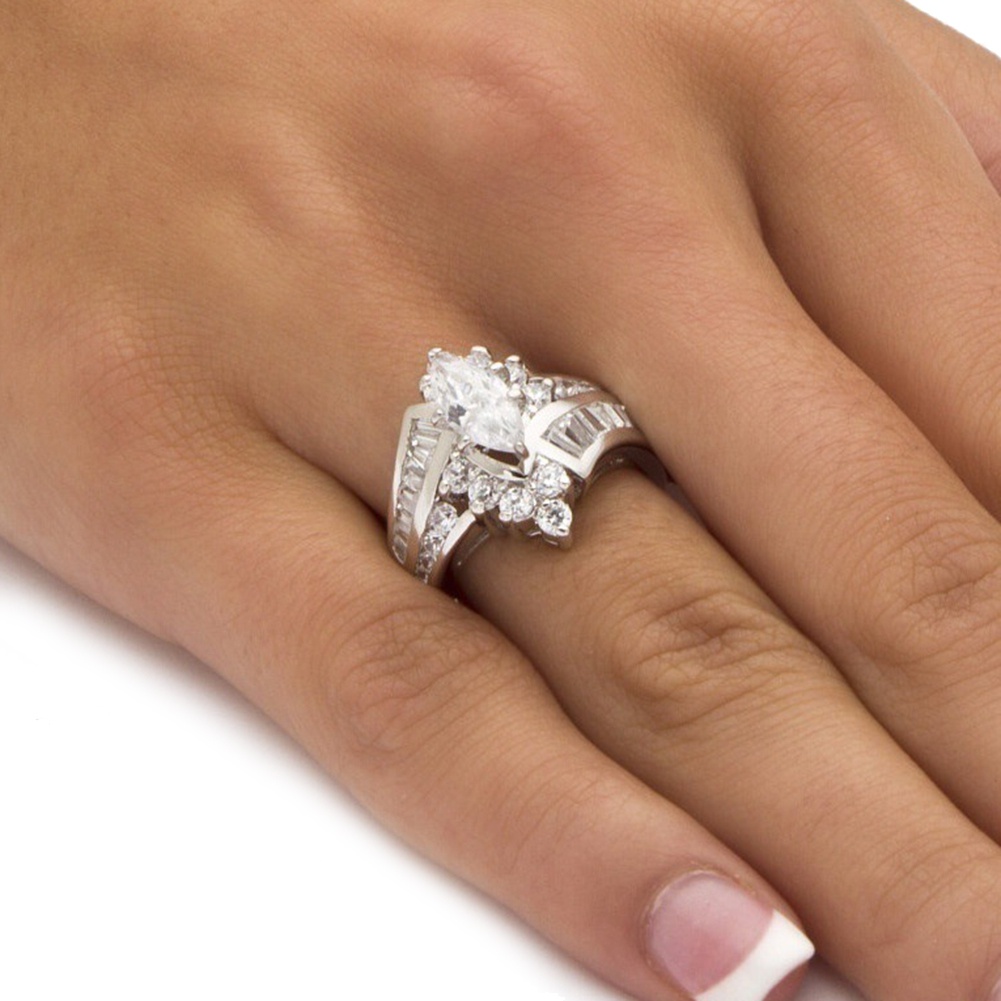Nhẫn đính đá zircon thời trang sang trọng cho nữ