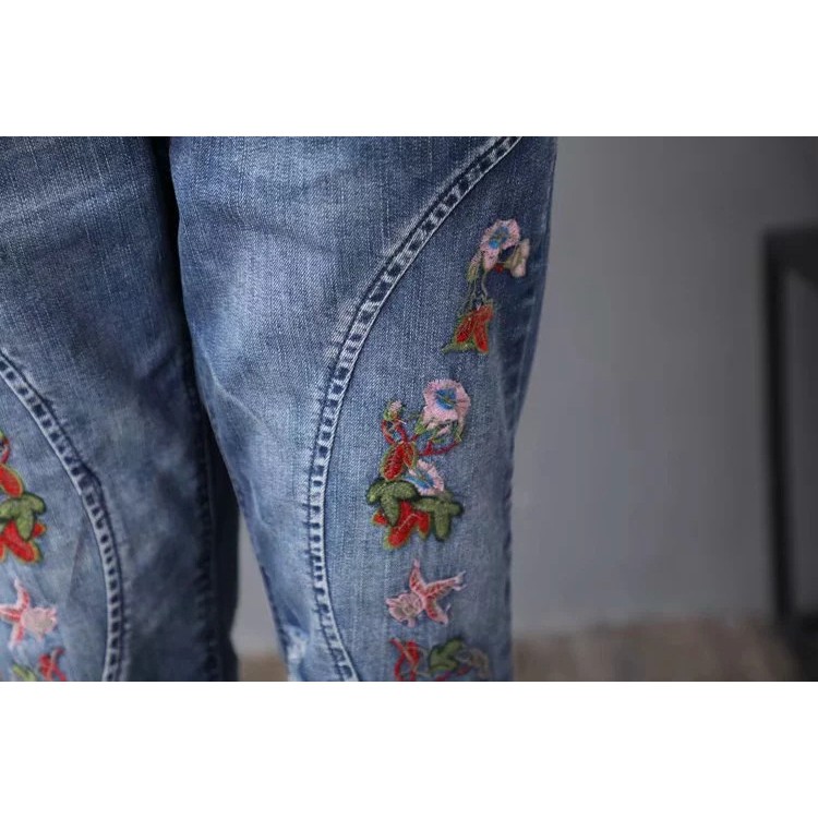 Quần jean bò bagy nữ lưng thun lửng 7 tất SIZE ĐẠI bigsize size M, L, XL, 2XL,3XL