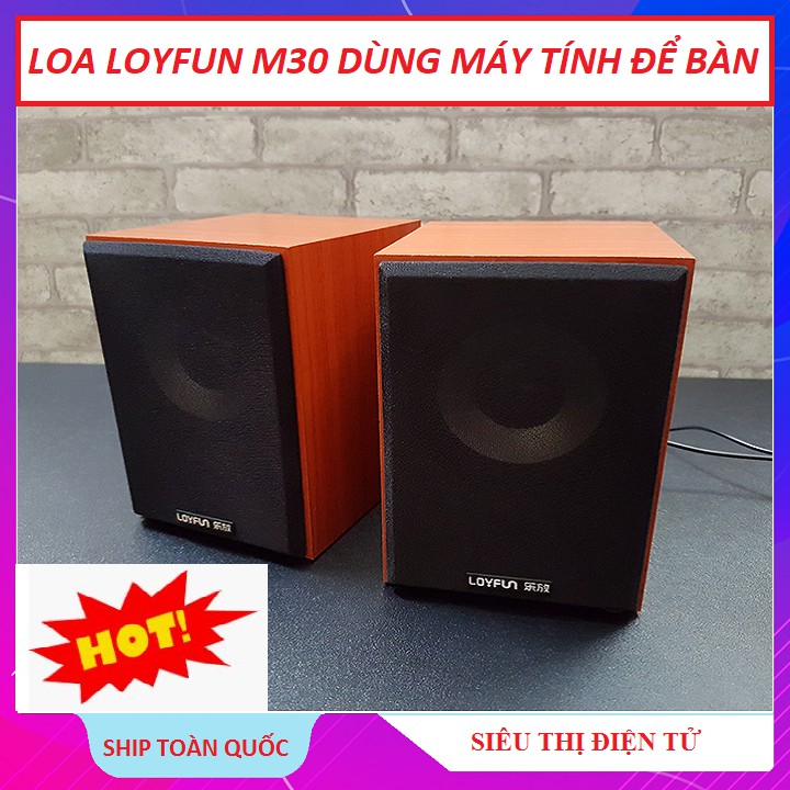 Loa Máy Tính Loyfun M30, Bộ Loa Dùng Jack 3.5 Cắm Cho Máy Tính Để Bàn - Laptop - Điện Thoại