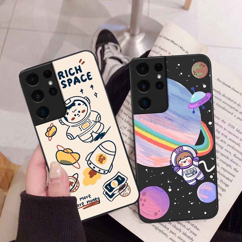Ốp Samsung S21 Ultra in hình vũ trụ, phi hành gia bầu trời cute dễ thương