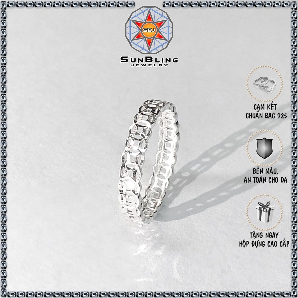Nhẫn kim tiền bạc 925 đồng tiền nhỏ, nhẫn bạc nữ SunBling hút tài lộc, may mắn SB3174