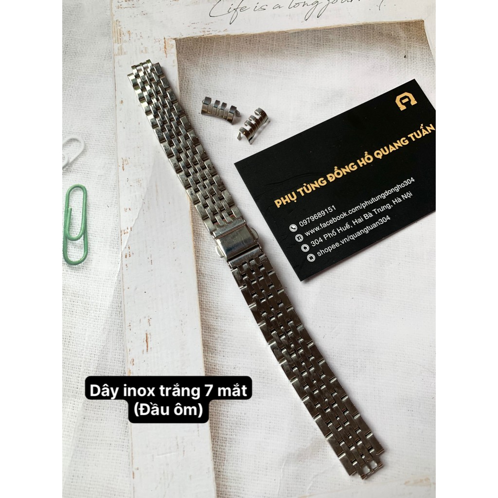 Dây đồng hồ inox 7 mắt đủ size 18mm 20mm 22mm