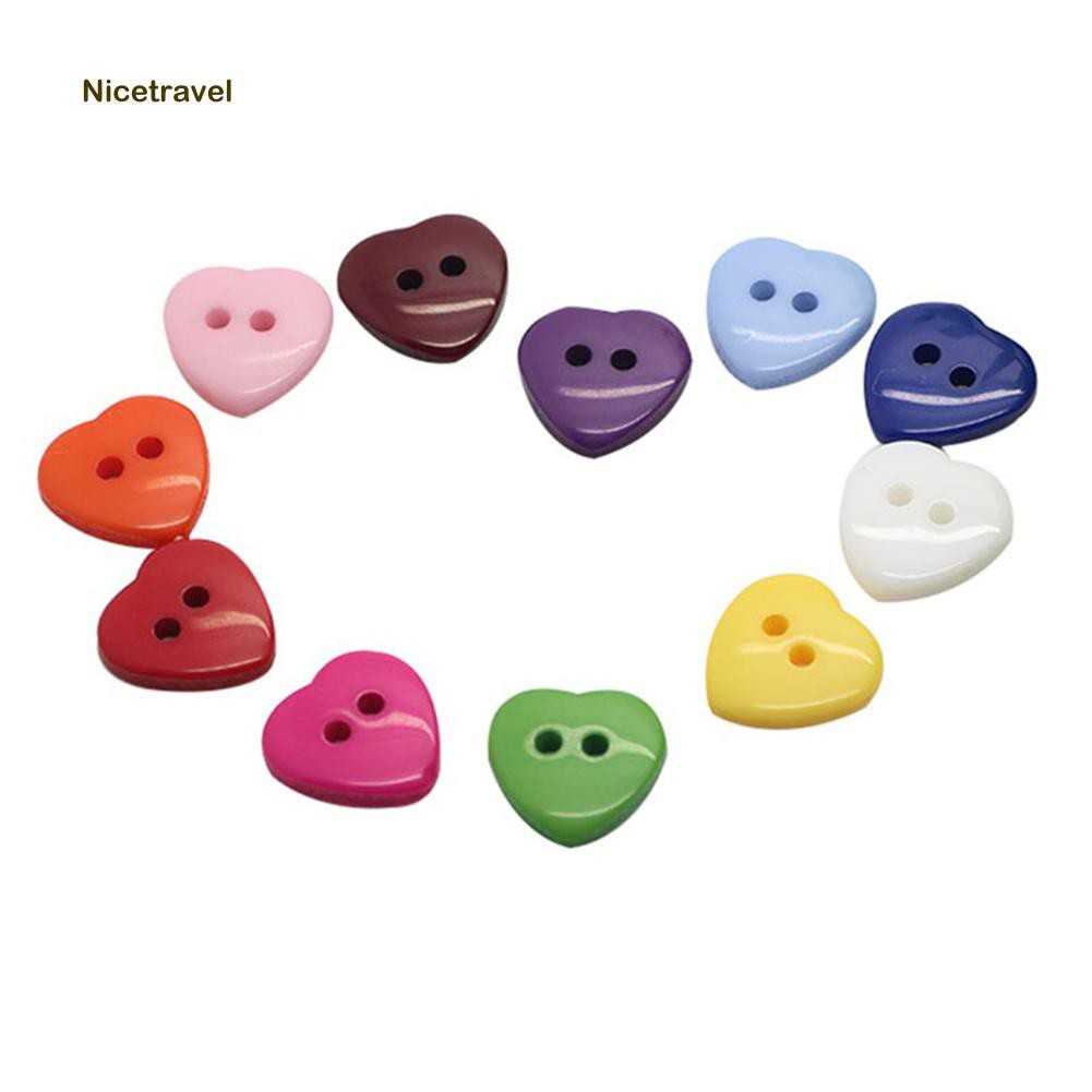 Set 100 Cúc Gỗ Hình Trái Tim Xinh Xắn Dùng Để Trang Trí Đồ Thủ Công